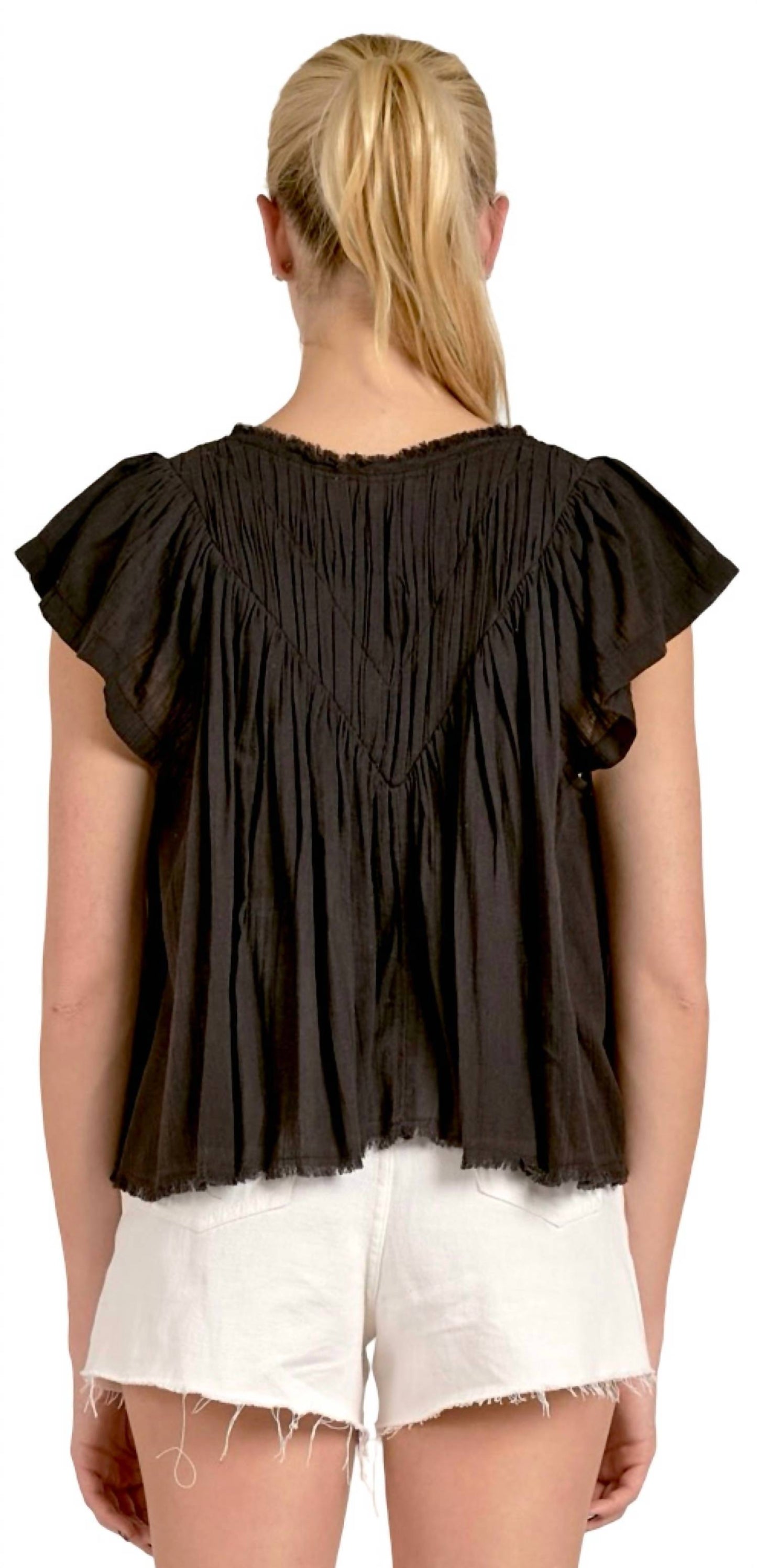 Elan - Flutter Sleeve Shirt