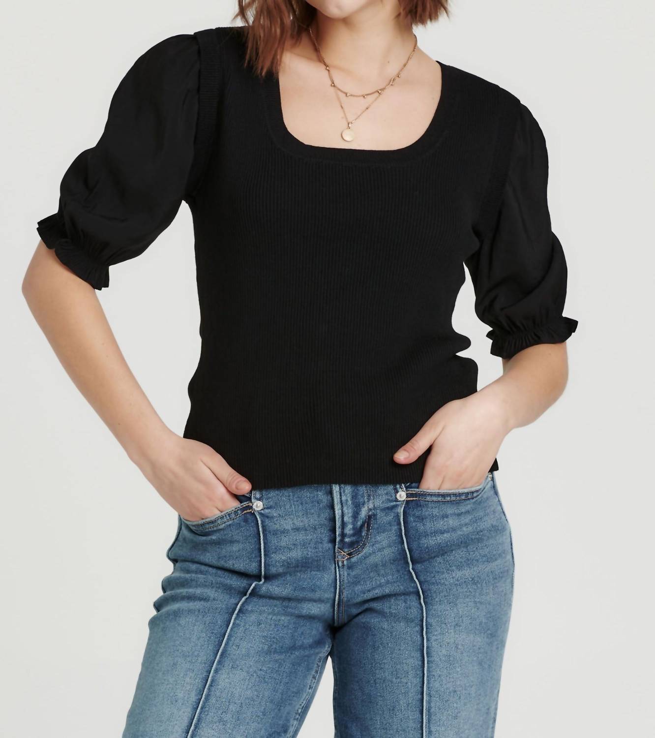 Another Love - Lenore Puffed Short Sleeves Top