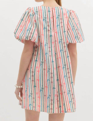 Entro - Stripe Bow Swing Dress