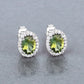 1.92 Carat Genuine Green Tourmaline and White Diamond 14K White Gold Earrings