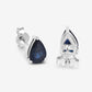 1.60 Carat Genuine Blue Sapphire 10K White Gold Earrings