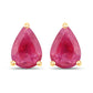 1.60 Carat Genuine Ruby 14K Yellow Gold Earrings