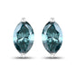 0.69 Carat Genuine Blue Diamond 14K White Gold Earrings