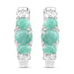 1.30 Carat Genuine Emerald and White Topaz .925 Sterling Silver Earrings