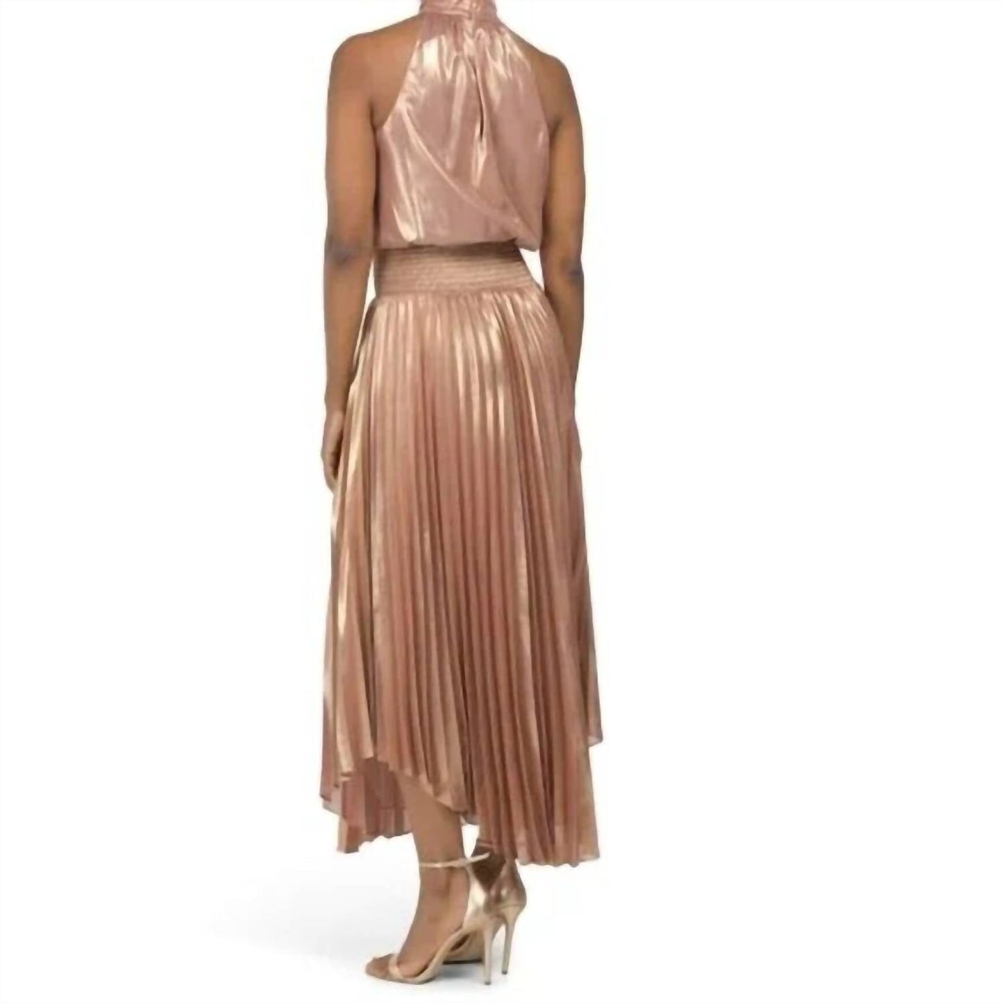 Ramy Brook - Olana Pleated Metallic Midi Dress