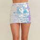 Cloud Ten - Pearl Iridescent Sequin Disc Mini Skirt