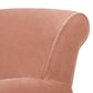 Alana 38" Lawson Accent Arm Chair Metal Casters Peach Orange Velvet