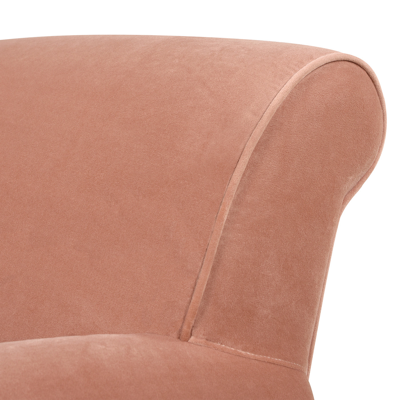 Alana 38" Lawson Accent Arm Chair Metal Casters Peach Orange Velvet