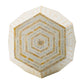 18x18x21 Hexagonal Capes Capiz Stool Cream/Yellow