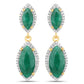4.21 Carat Dyed Emerald and White Diamond .925 Sterling Silver Earrings