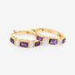 2.18 Carat Genuine Amethyst and White Topaz .925 Sterling Silver Earrings