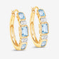 2.66 Carat Genuine Blue Topaz and White Topaz .925 Sterling Silver Earrings