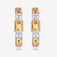 2.88 Carat Genuine Citrine and White Topaz .925 Sterling Silver Earrings