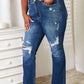 Judy Blue - Mid Rise Hand Sand & Destroy Bootcut Jeans