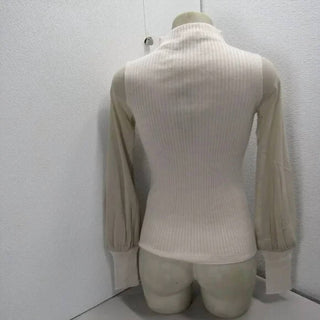 D.Exterior - Women's Ribbed Tullle Long Sleeve Shirt