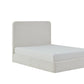 Canter Tall Headboard Upholstered Bed in Pearl White Chenille, Queen Size