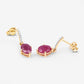 1.75 Carat Genuine Ruby and White Diamond 10K Yellow Gold Earrings
