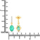 1.49 Carat Genuine Zambian Emerald and White Diamond 10K Yellow Gold Earrings