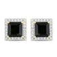1.55 Carat Genuine Green Tourmaline and White Diamond 14K Yellow Gold Earrings