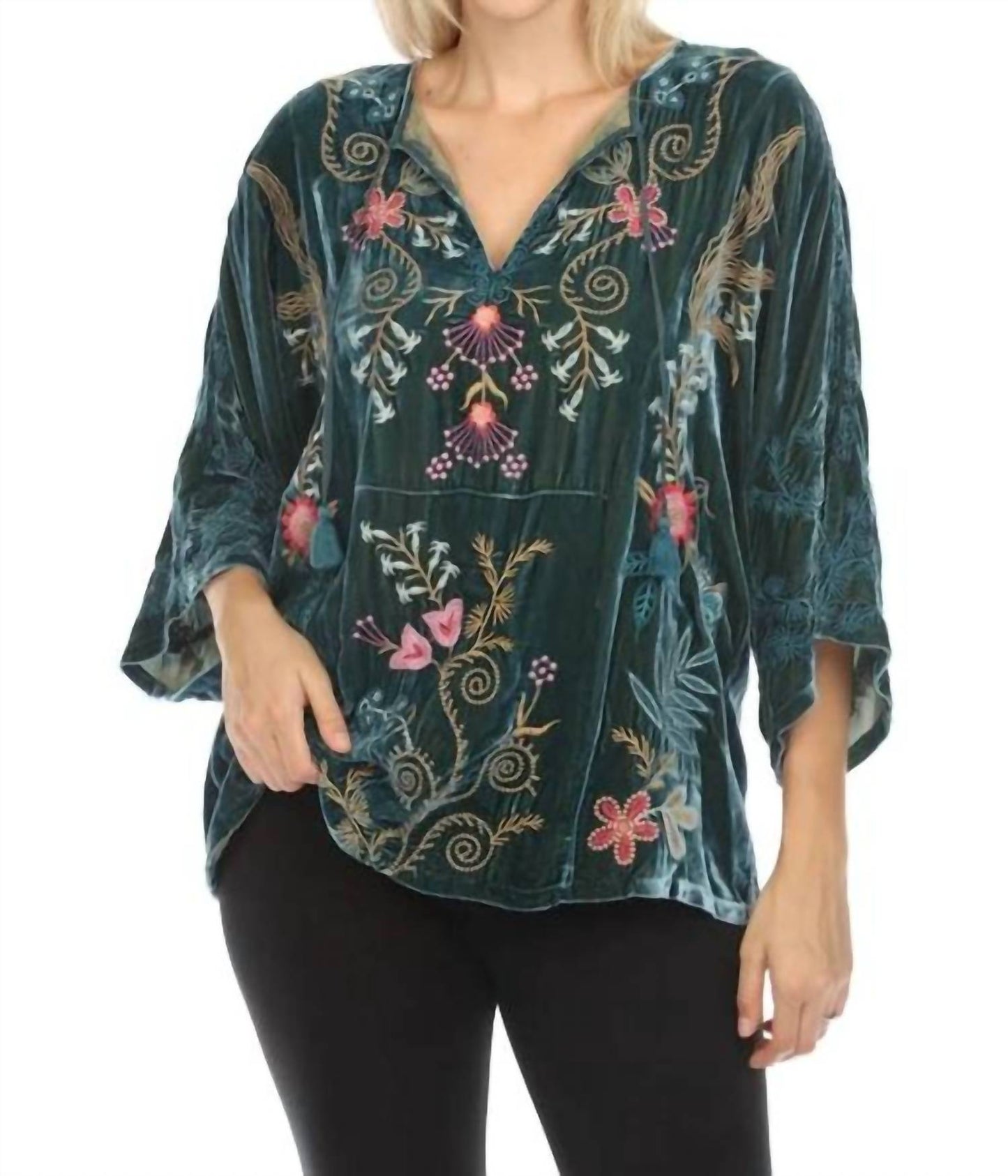 Johnny Was - VELVET KAFTAN BLOUSE SISA