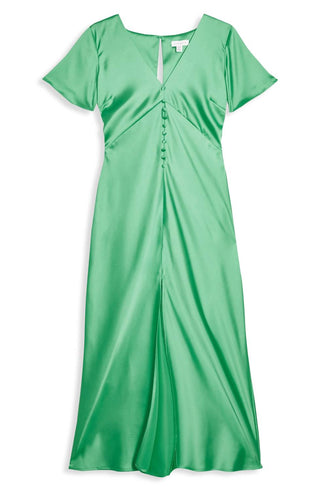 Topshop - Angel Sleeve Bias Cut Satin Midi Dress