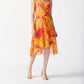 Joseph Ribkoff - Tropical Print Faux Wrap Print Midi Dress