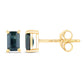 0.80 Carat Genuine Blue Sapphire 14K Yellow Gold Earrings
