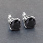 3.48 Carat Genuine Black Diamond 14K White Gold Earrings