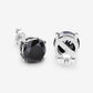 3.48 Carat Genuine Black Diamond 14K White Gold Earrings