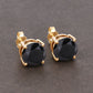 4.30 Carat Genuine Black Diamond 14K Yellow Gold Earrings