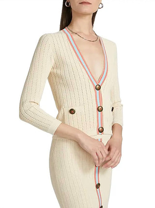 L'Agence - Irvin Pointelle Cropped Cardigan