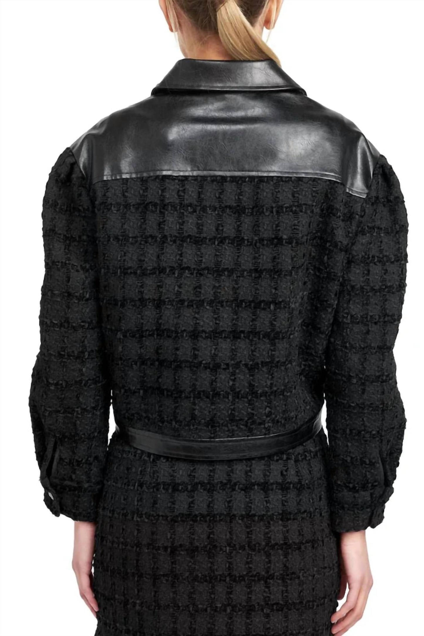 En Saison - Mixed Media Cropped Jacket