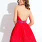 Rachel Allan - Lace Open Back Short Prom Dress
