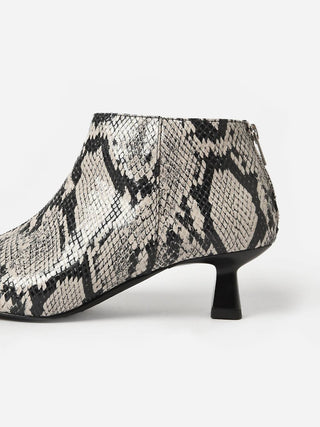 Ganni - Women's Faux Snake Crop Ankle Boot