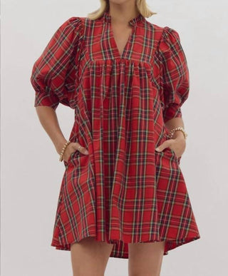 Entro - Christmas Plaid Short Dress