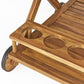 Riviera Bar Cart Natural Stained Acacia Wood Mobile Bar Cart