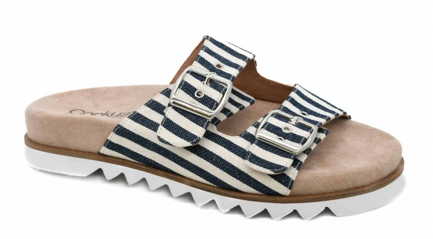 Corkys Footwear - Women's Dash Navy Stripe Sandal