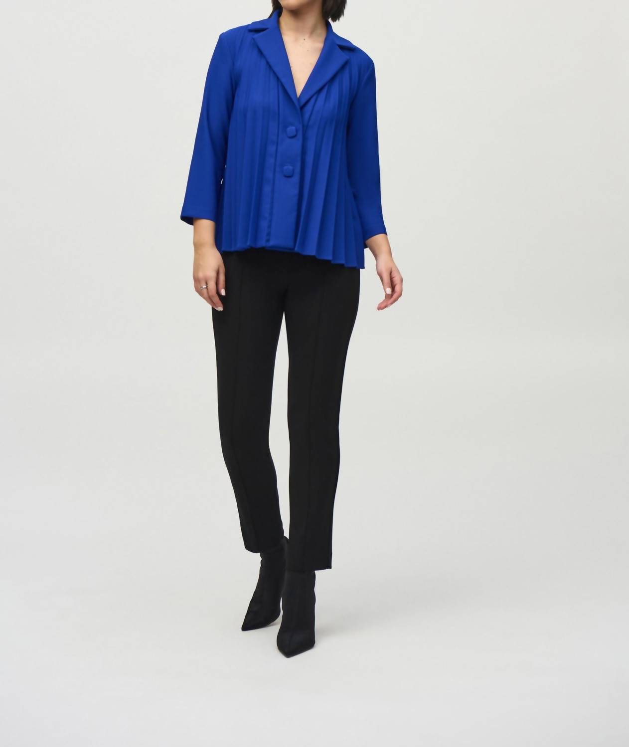 Joseph Ribkoff - Pleated 3/4 Sleeve Trapeze Jacket