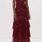 Alice + Olivia - Liana V Neck Ruffle Maxi Dress