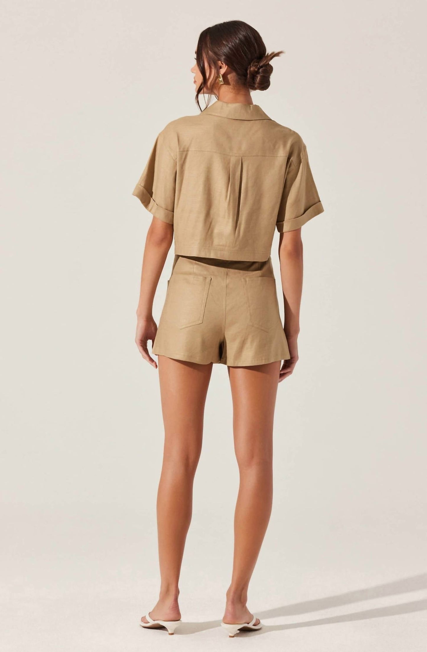 Astr - Deborah Linen Blend Safari Skort