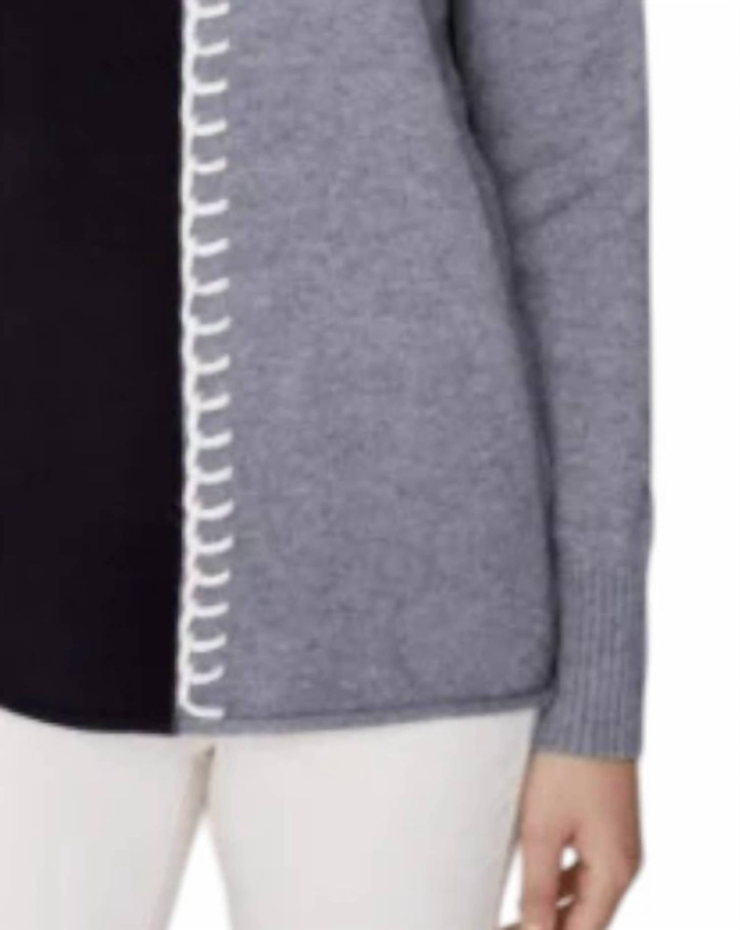 Charlie B - Color Block Sweater With Stitch Detail