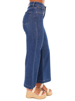 Risen - Close Call High Rise Wide Ankle Jeans