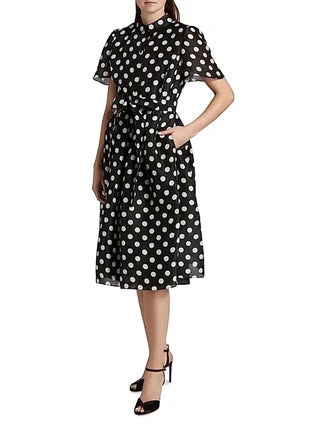 Carolina Herrera - Women's Polka Dot Midi Shirt Dress