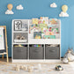 Bookcase And Bookshelf With 3 Collapsible Drawers, Multifunctional Display Stand