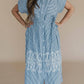 Entro - Endless Love Embroidered Stripe Midi Dress