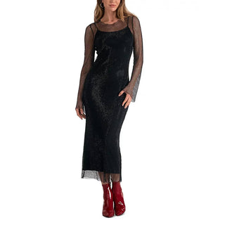 Elan - Long Sheer Sleeve Dress