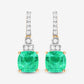 2.72 Carat Genuine Ethiopian Emerald and White Diamond 14K Yellow Gold Earrings