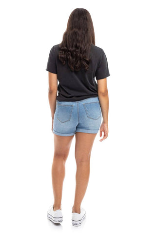 1822 Denim - Mid-rise Roll Cuff Jean Shorts