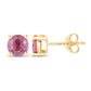 1.30 Carat Genuine Pink Sapphire 10K Yellow Gold Earrings