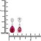 2.46 Carat Genuine Ruby and White Diamond 14K White Gold Earrings